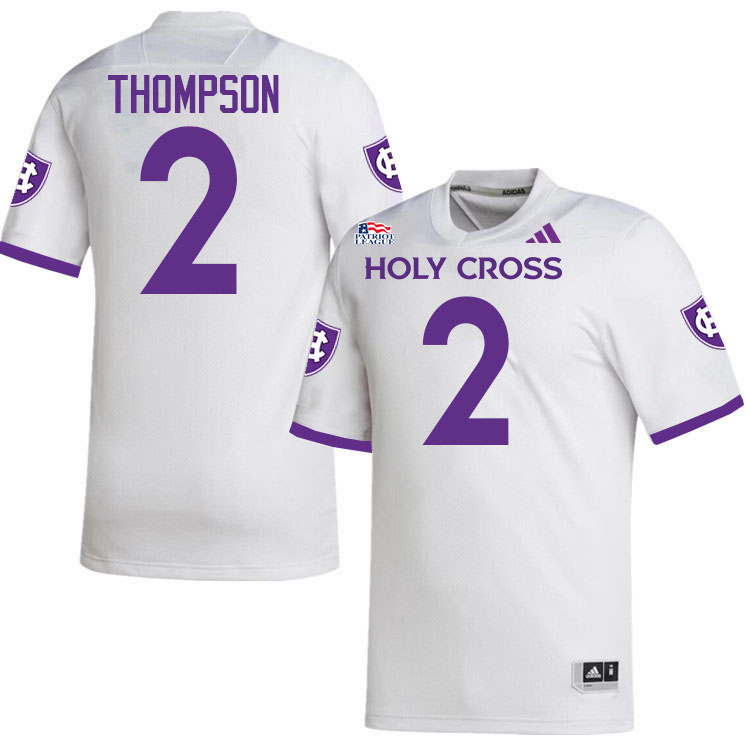 Holy Cross Crusaders #2 Eli Thompson College Football Jerseys,Uniforms-White
